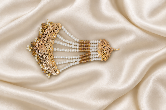Jewellery on ivory silk, based on the new photo