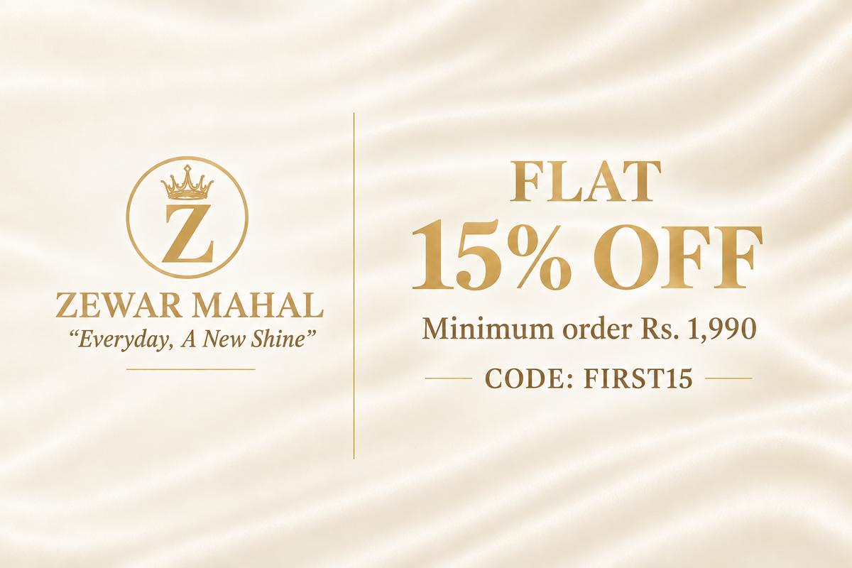Medium-light gold Zewar Mahal promo banner